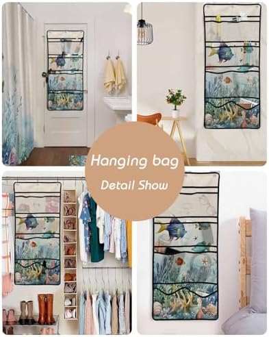 Stylish Mesh Shower Organizer with 10 Storage Pockets and Water_repellent Design