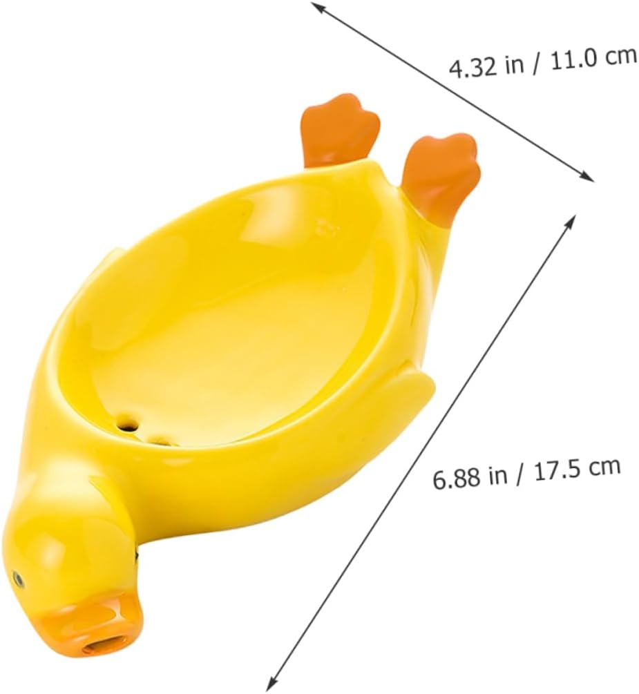 Ceramic Soap Dish Cartoon Style Boys and Girls Goose Holder 1