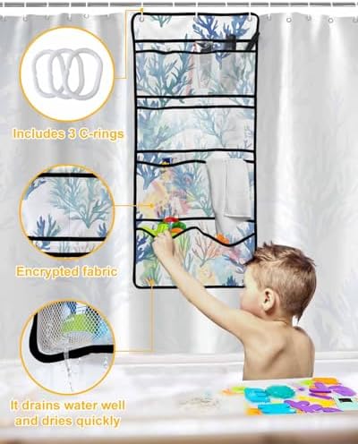 ZFUNCING Waterfall Mesh Hanging Shower Organizer