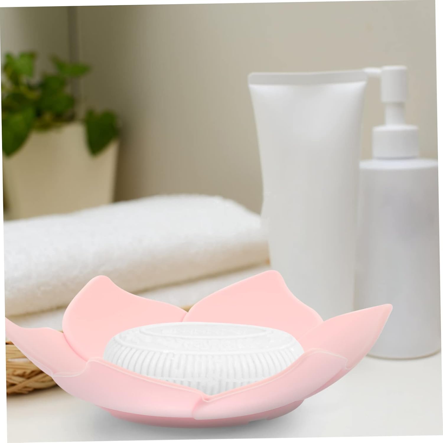 Floral Soap Box with Silicone Base and Drainage