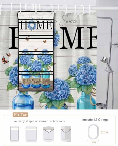 ZFUNCING Shower Curtain Set with Hooks and Organizer