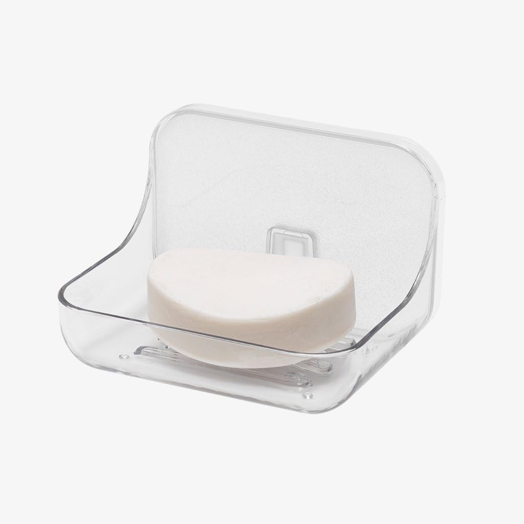 Addis Invisifix Bathroom Soap Dish Holder Translucent 95 x 12 x 8 cm
