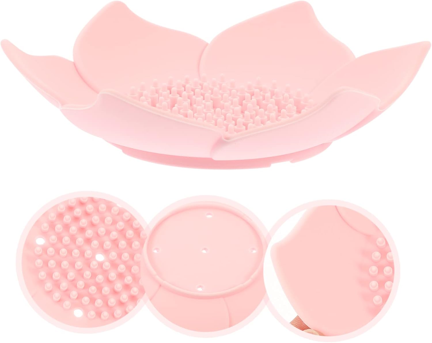 Bathroom Soap Dish Holder with Drainage and Flower Design