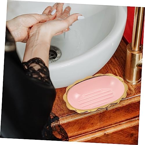 LIFKOME Elegant Ceramic Soap Tray with Lace Design