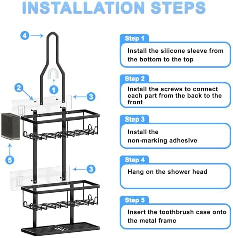 Stylish 3-Tier Hanging Shower Caddy for Your Bathroom