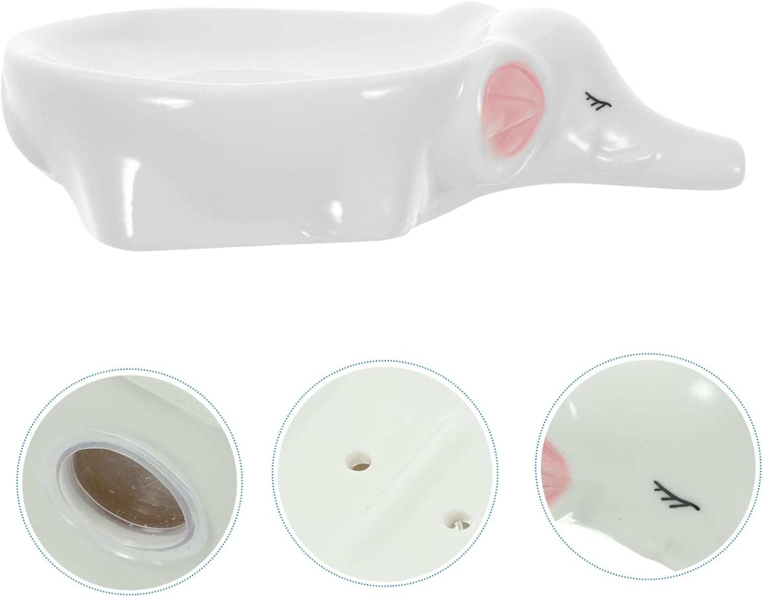 KOONTTY Self-Draining Ceramic Elephant Soap Dish