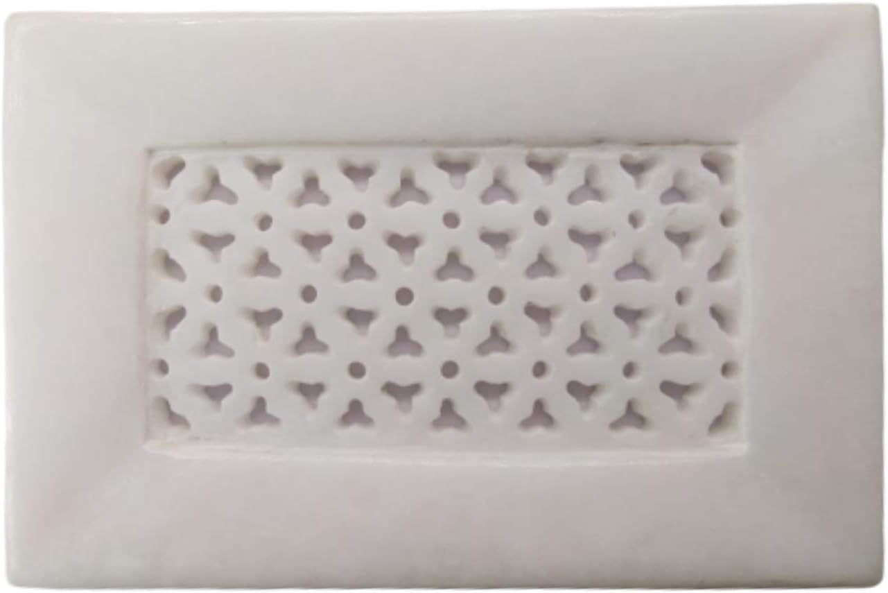 Handicraft Marble Soap Dish Tray Holder by Indian Artisan