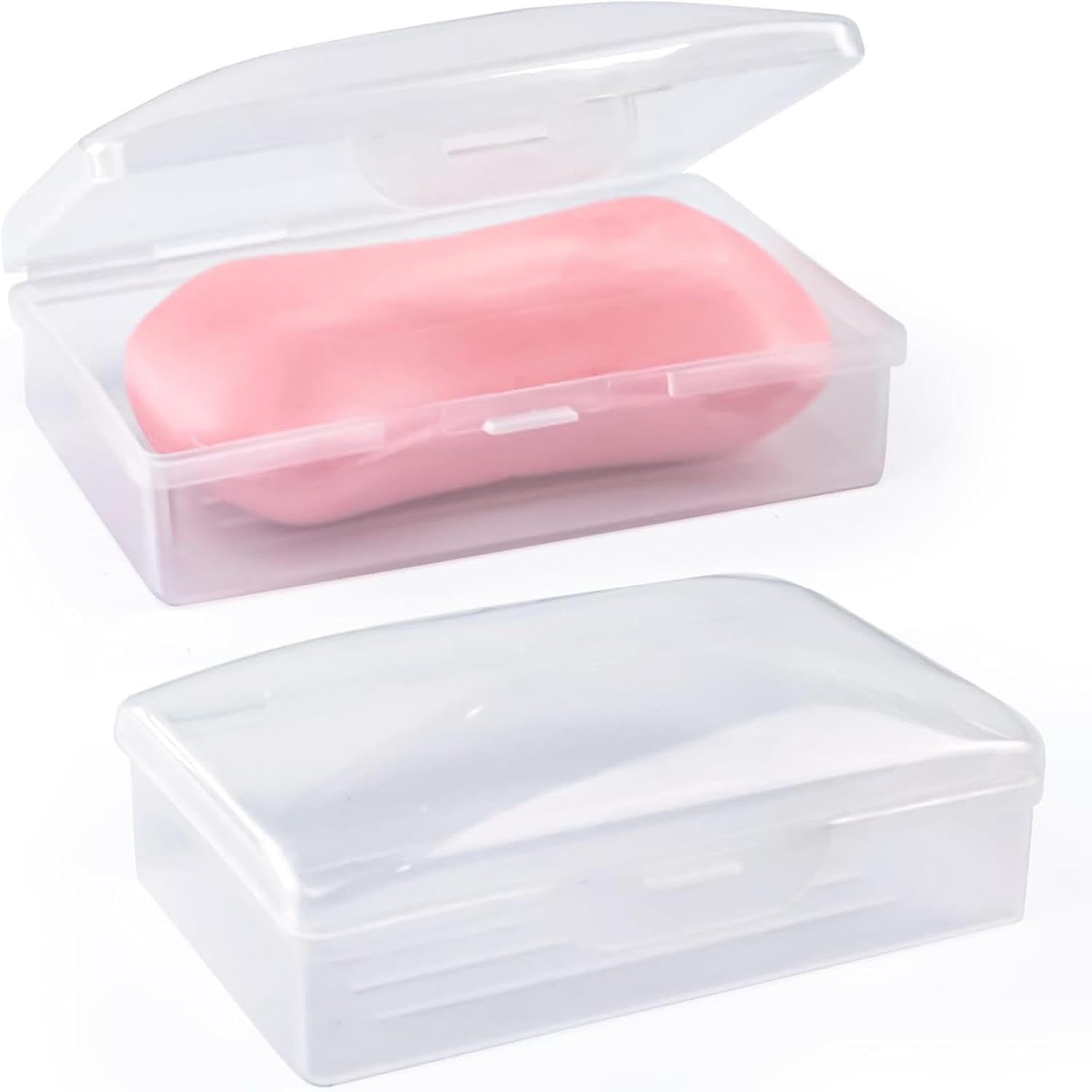 50 Pcs Bulk Plastic Soap Boxes with Lid Portable Travel Set