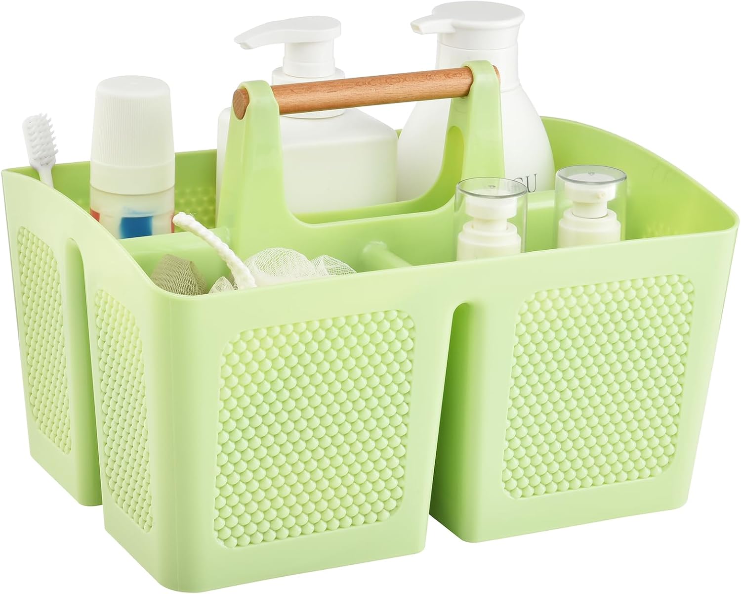 Haundry 3 Compartment Shower Caddy Organizer with Handle Portable Bathroom Essential Organizer