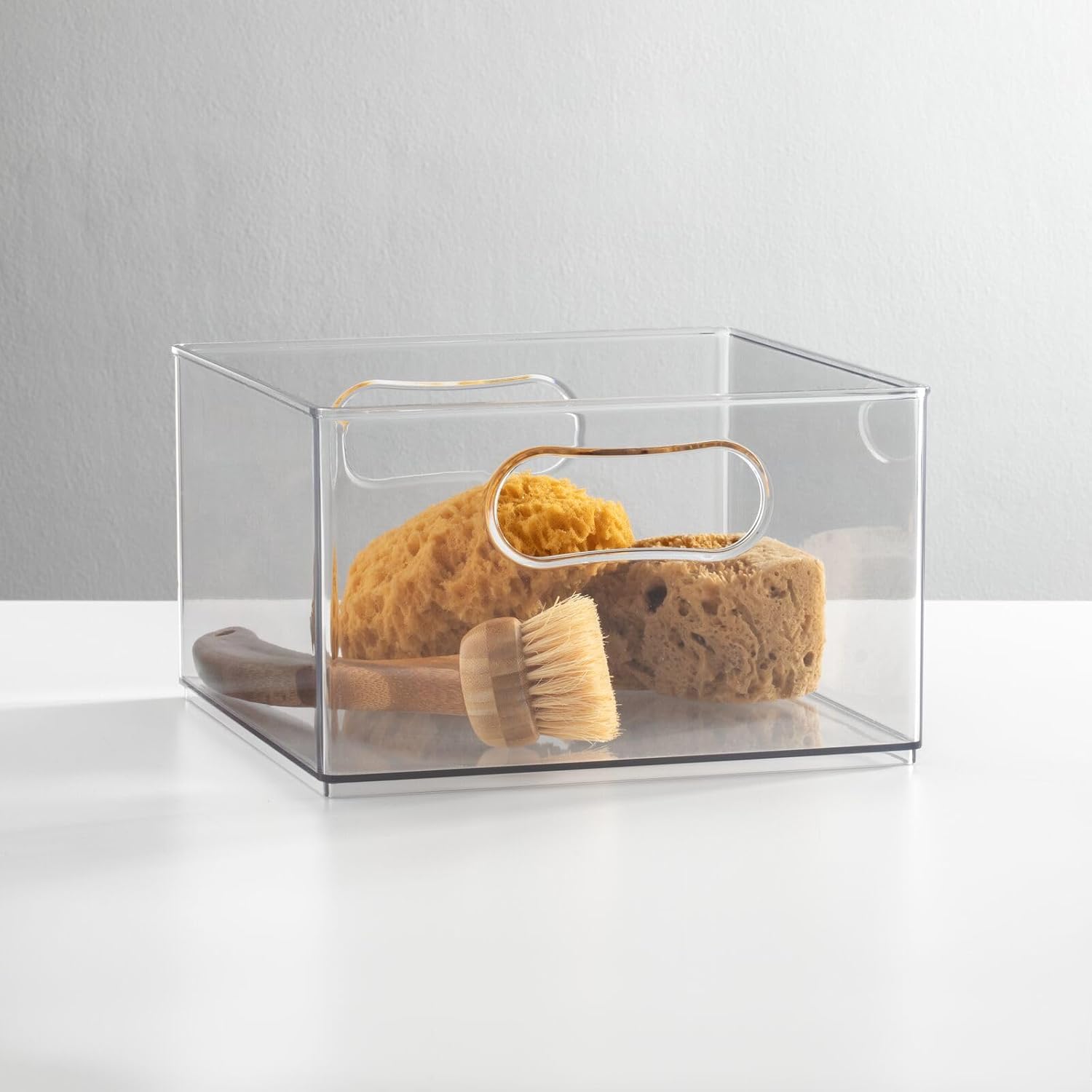 mDesign Deep Plastic Stackable Storage Organizer Bin for Bath