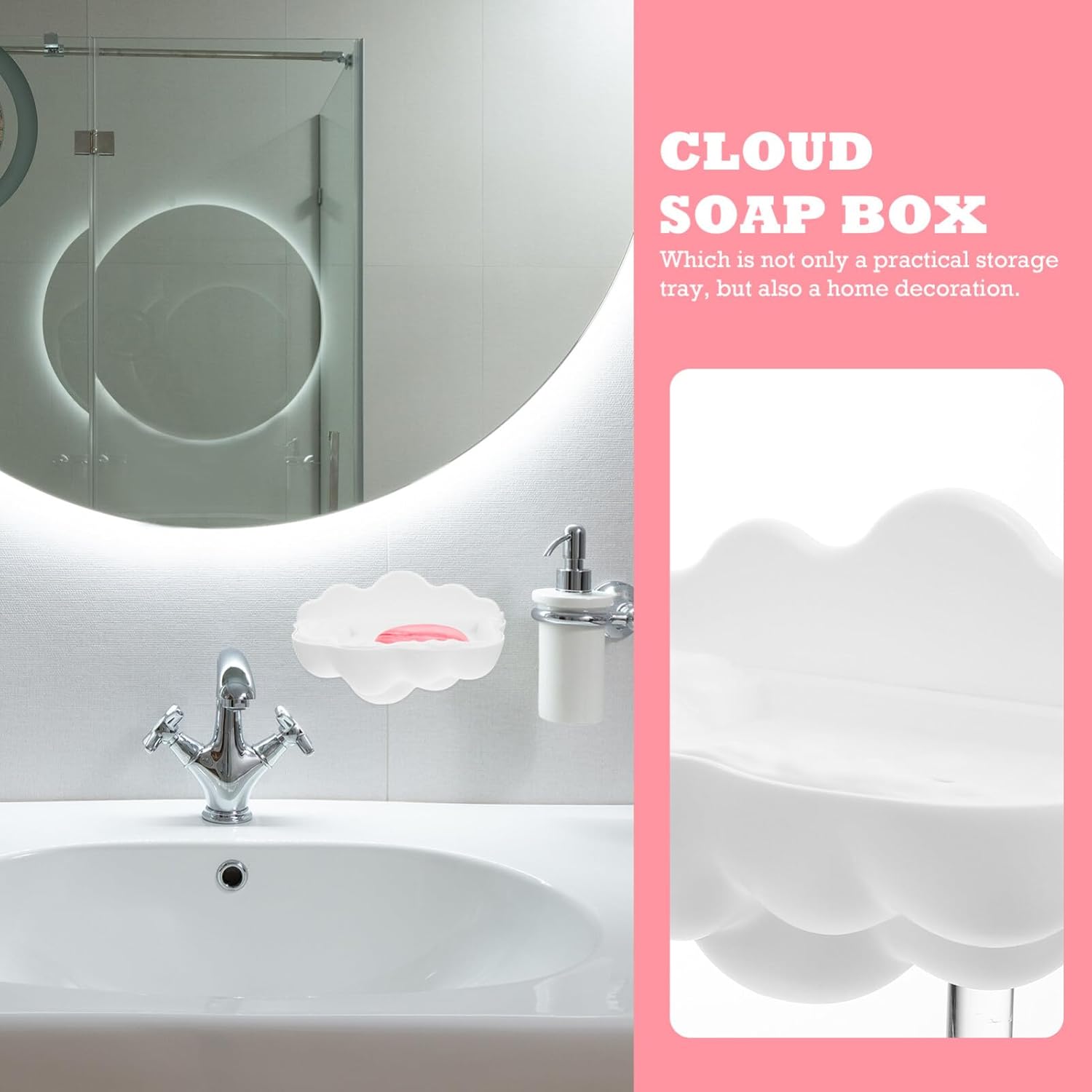 FOMIYES Wall-Mounted Durable White Soap Holder