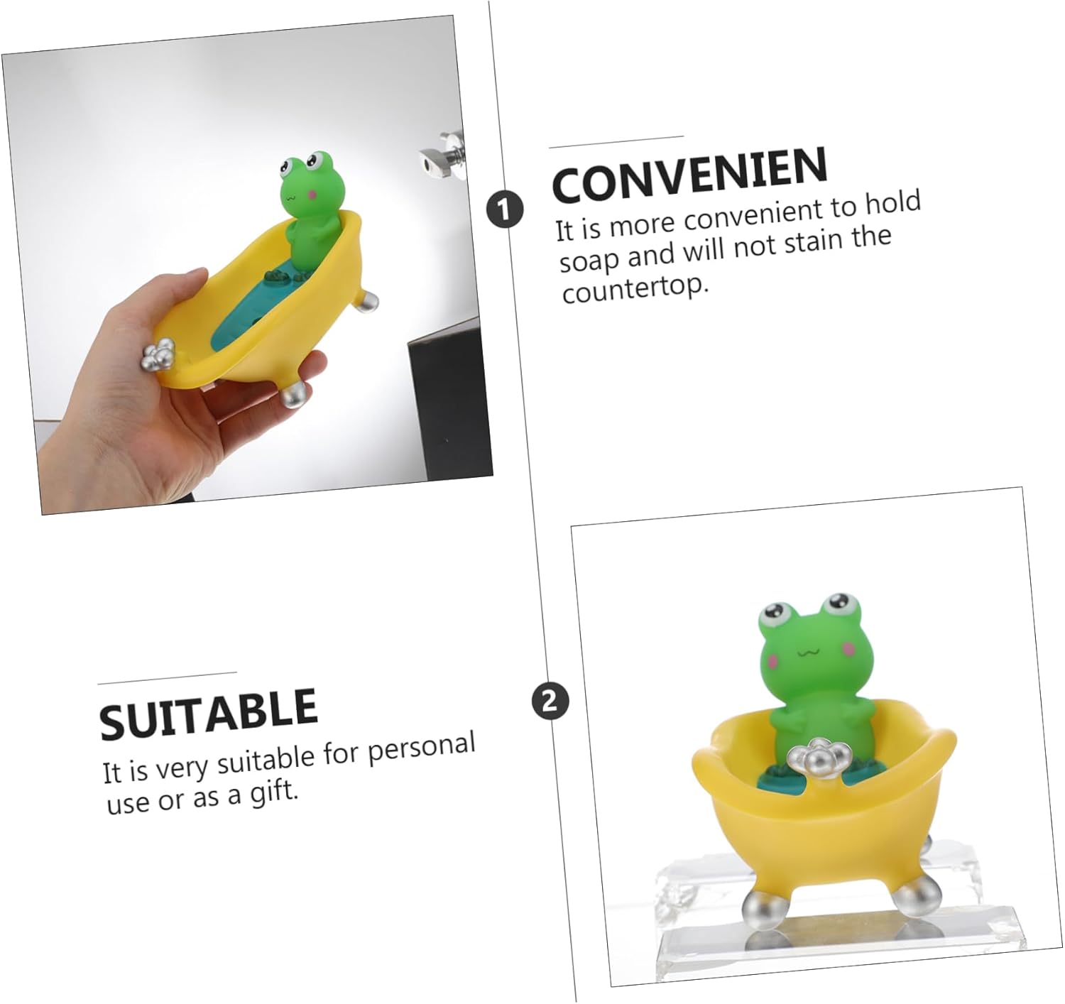Stylish Frog-shaped Bathtub-Style Reusable Sponge Bath Soap Holder