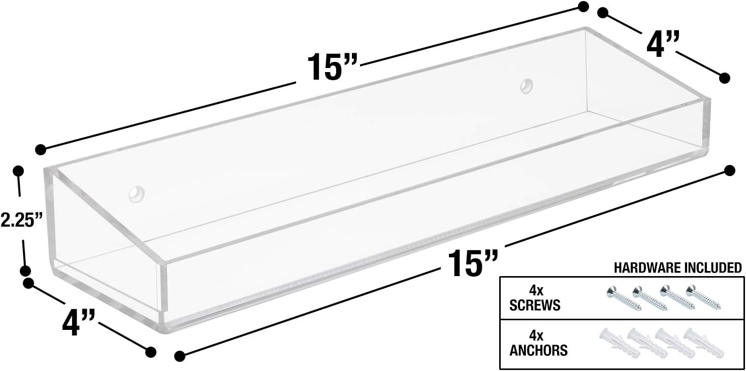 Floating Acrylic Bathroom Caddy 2-Pack