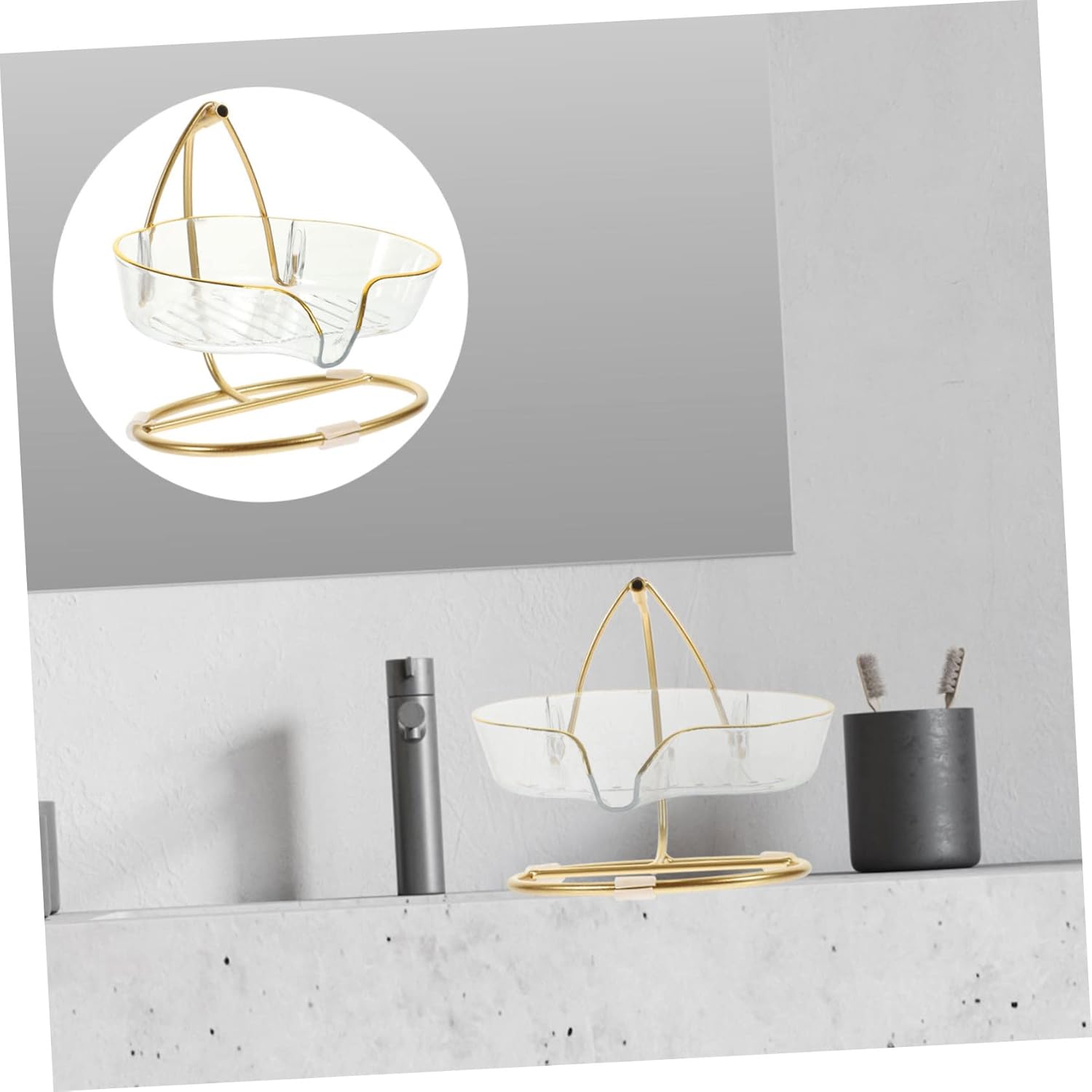 LIFKOME Countertop Soap Holder Draining Stylish for BATHrooms