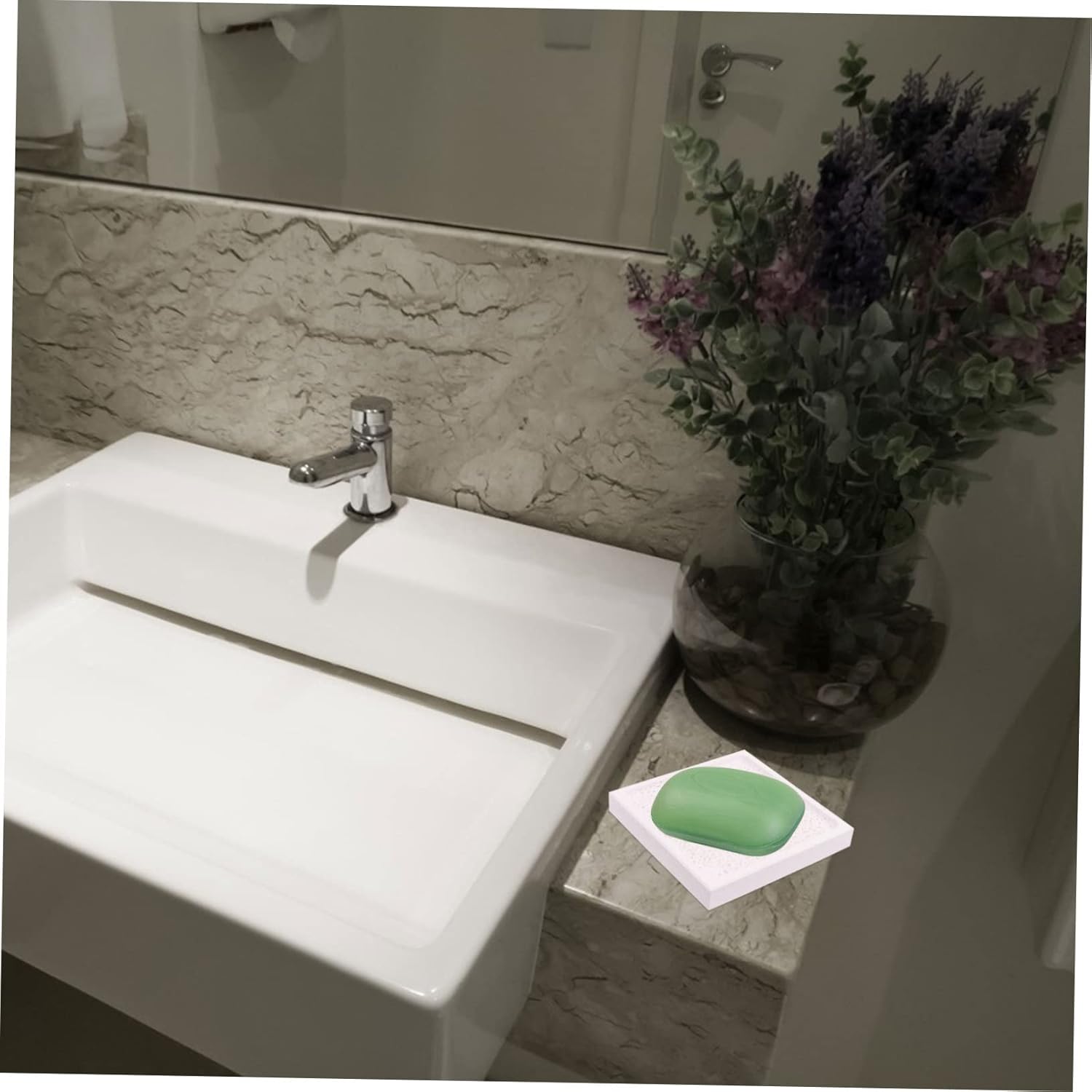 SOAP DISH HOLDER WITH DIATOMATE ABSORBENT BATHROOM TRAY FOR HOME TRAVEL USE