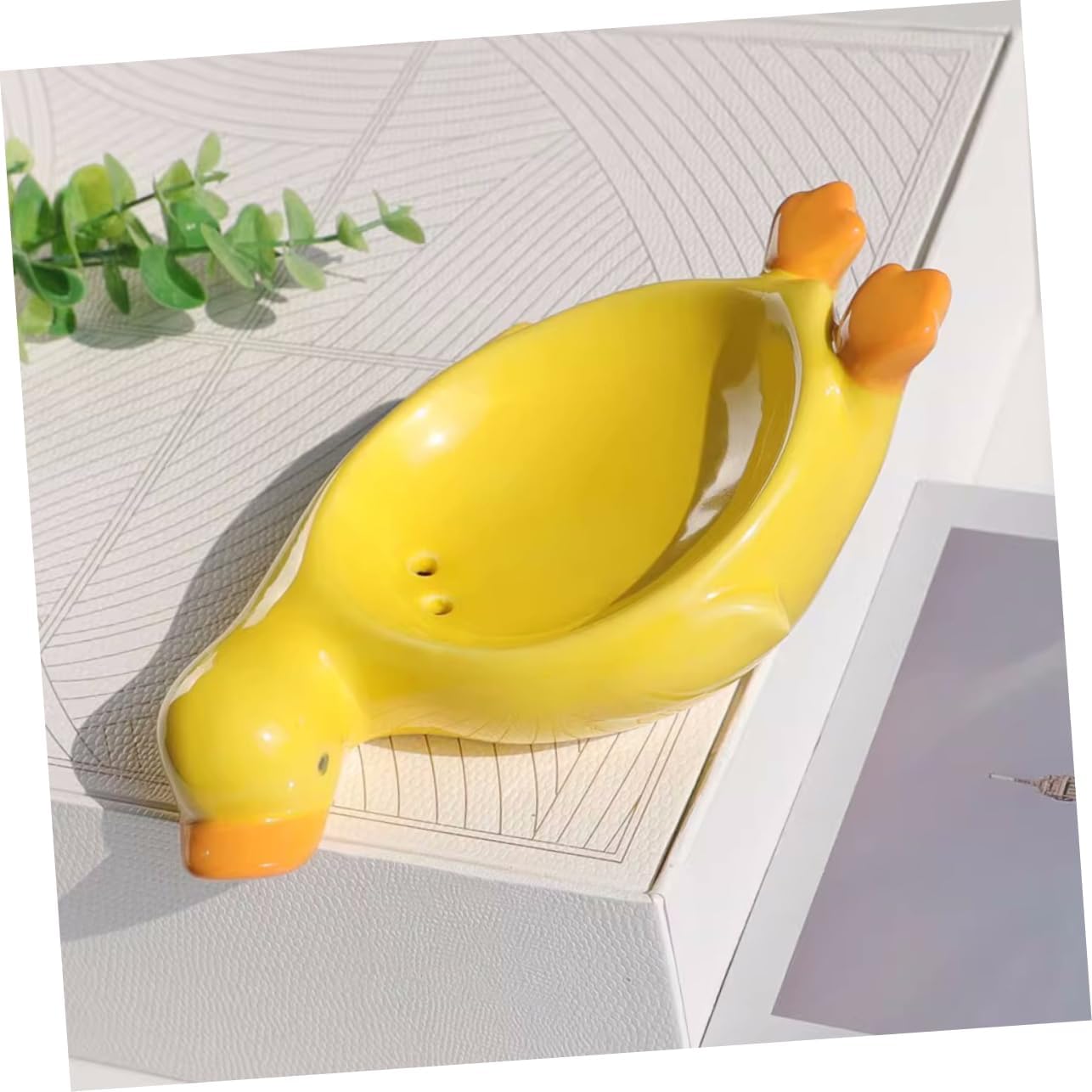 STOBAZA Animal Soap Dish-Ceramic Drain White Durable Stylish Bathroom Accessory