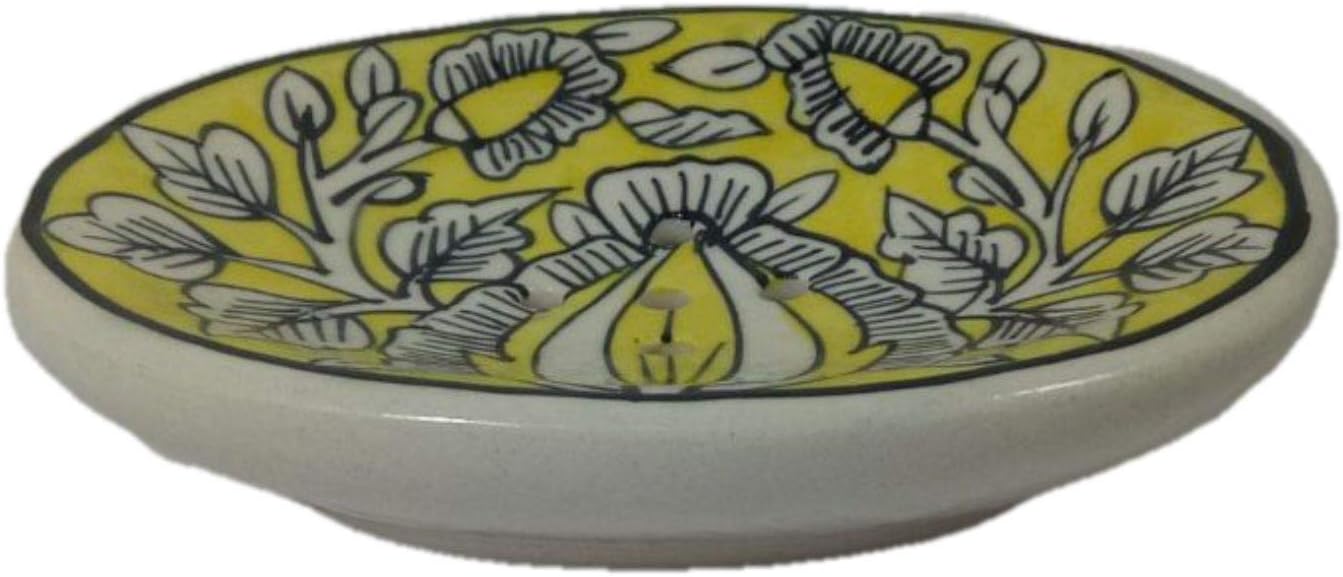 Elegant SOAP DISH TRAY Handicraft Ceramic Indian Artisan