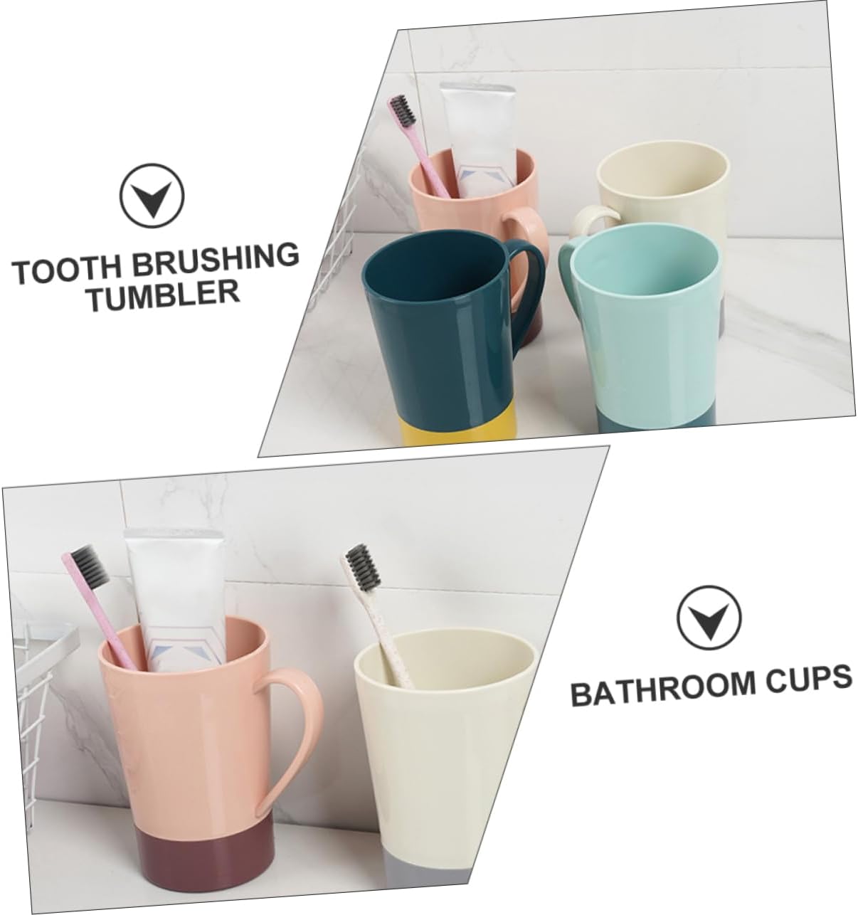 4-Piece Travel-Friendly PP Material Toothbrush Cup Rinsing Holder