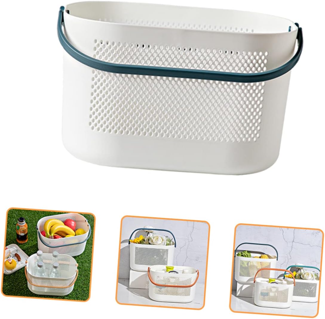 Portable Folding Shower Basket Plastic Organizer for Bathroom Kitchen Use