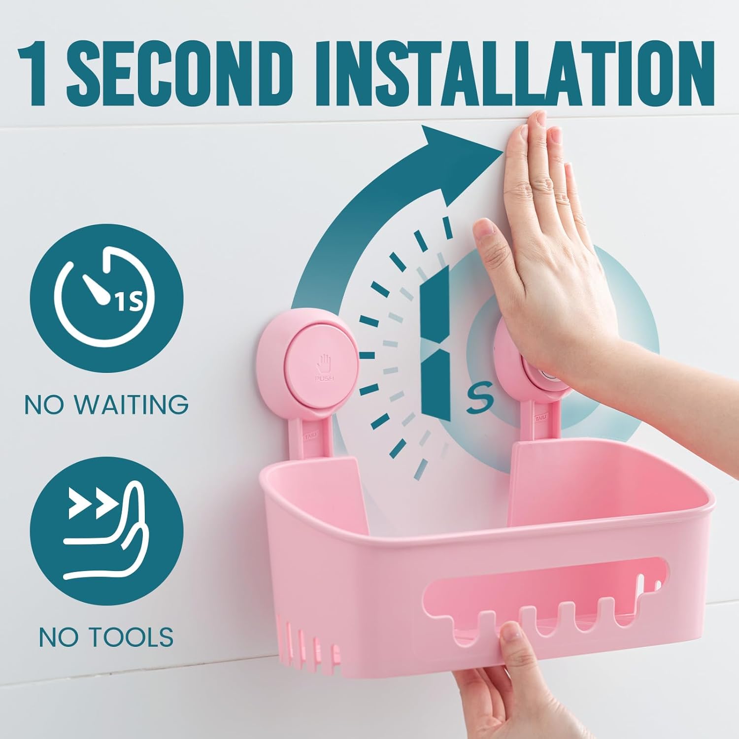 Multipurpose Suction Cup Shower Organizer