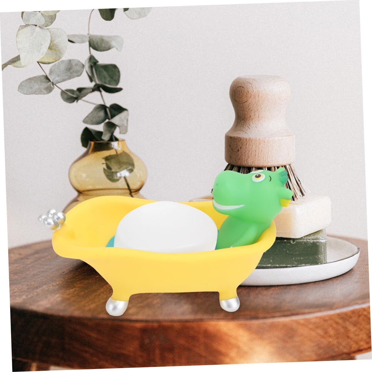 VALICLUD 2 Piece Cute Cartoon Dinosaur Soap Holder for Kids