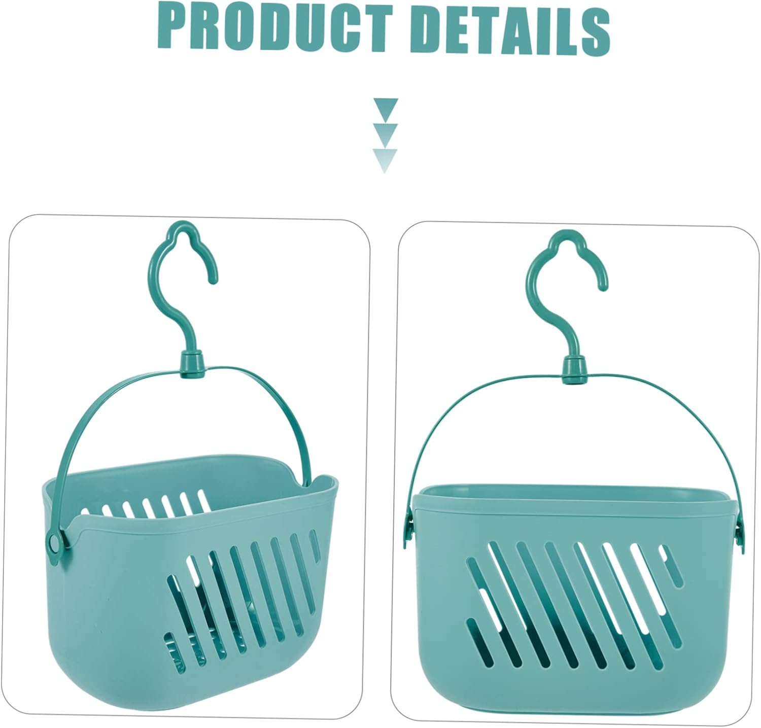 FonDotin Hanging Shower Basket Organizer with Blue Hook for Bathroom Storage