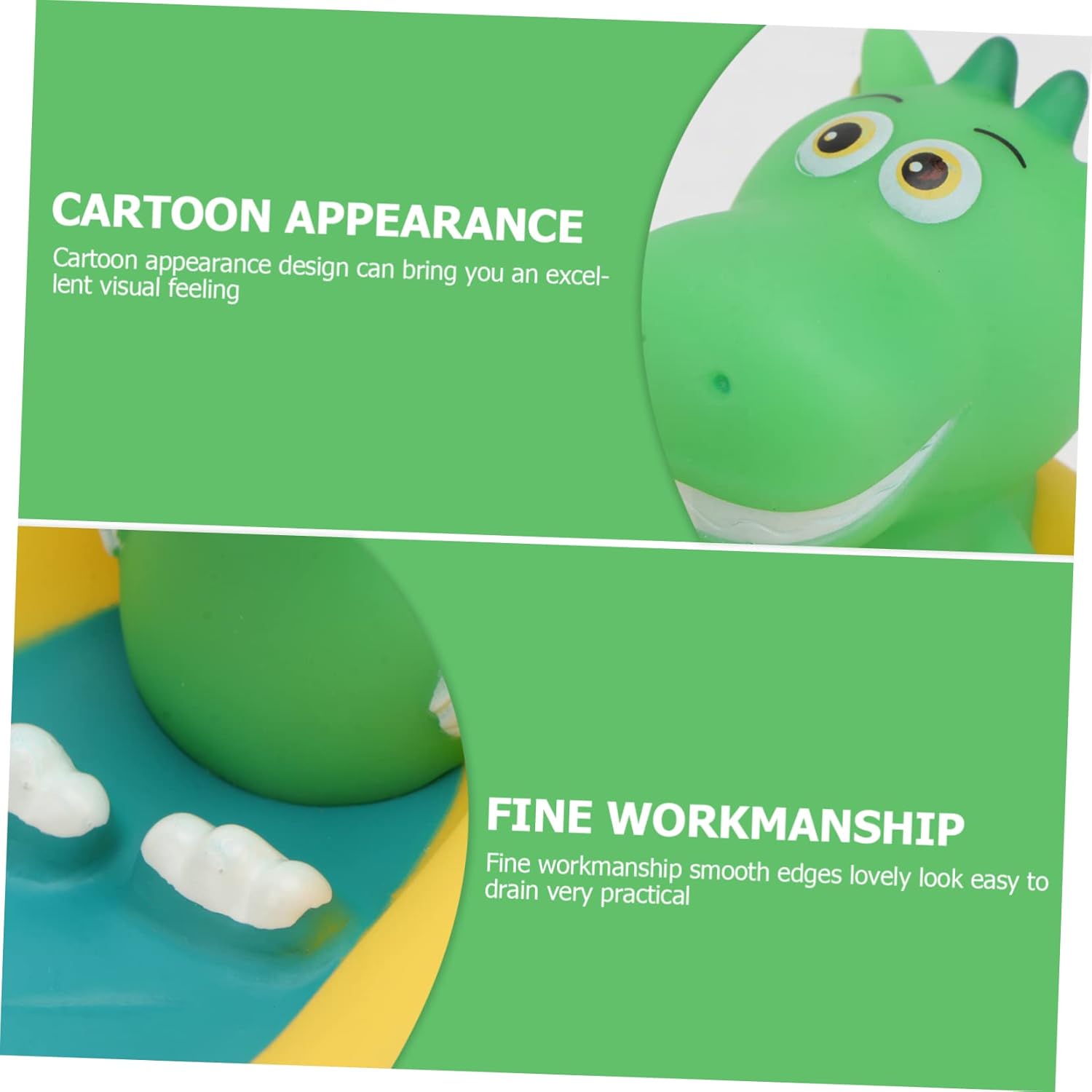 IMIKEYA Cartoon Dinosaur Soap Dish Holder - Cute Bathroom Soap Tray with Drain