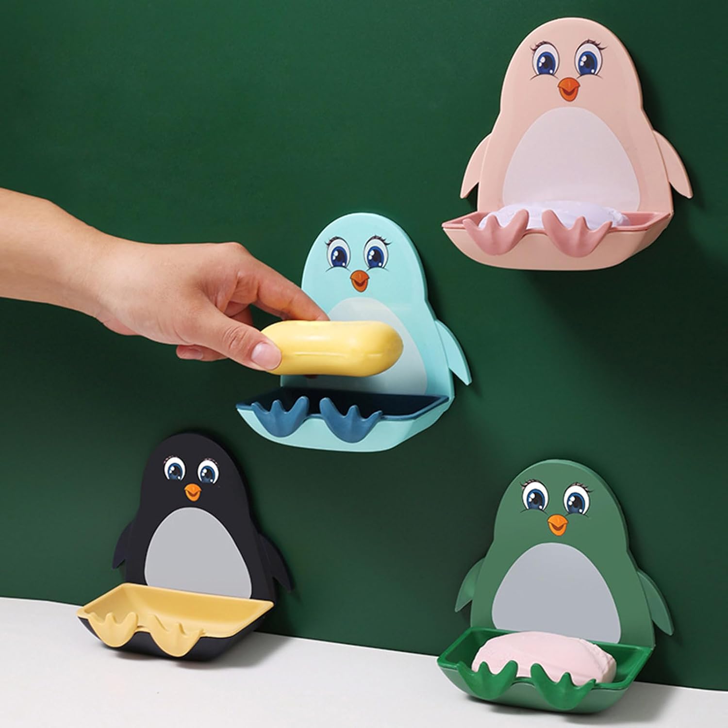 Wall Mounted Penguins Soap Box Decorative Organizer 1