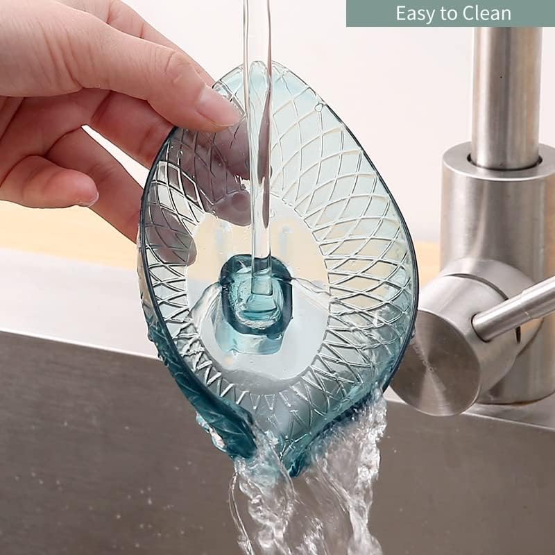 4 packLeaf-Shaped soap Dish Holder Bar soapHolder Self-Draining for Shower