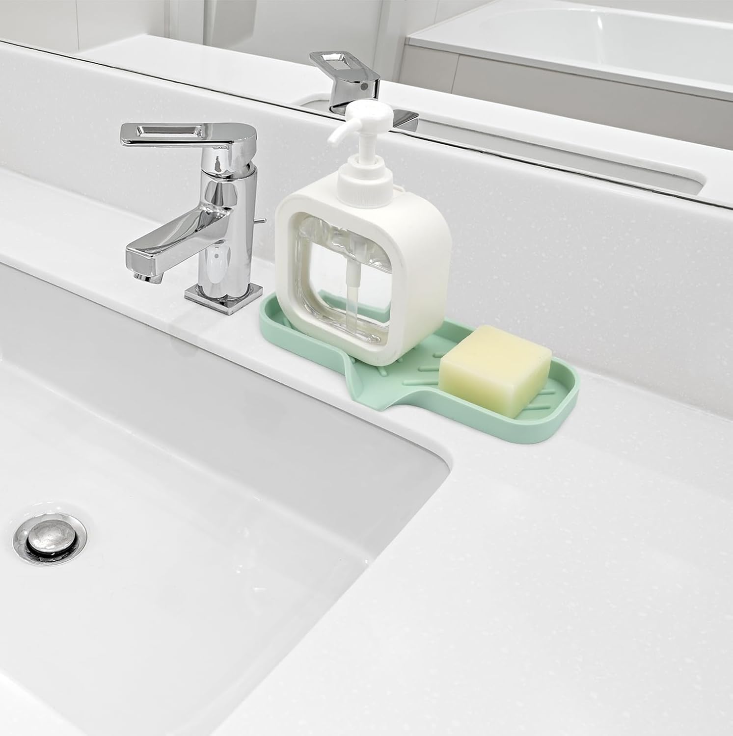 YASMEN Silicone Soap Dish with Drain Green 1
