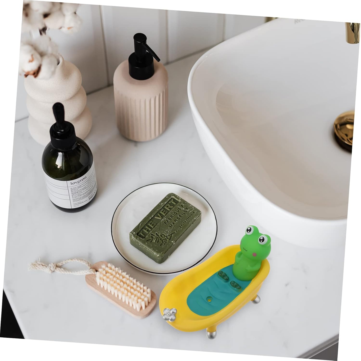 Stylish Frog-shaped Bathtub-Style Reusable Sponge Bath Soap Holder