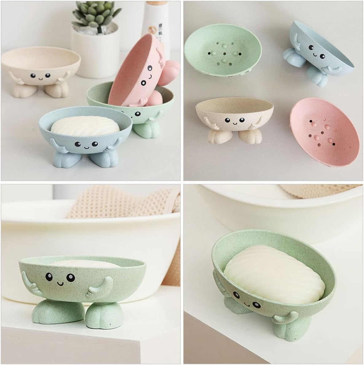 Cabilock 2-Piece Cartoon Soap Holder Trawarning-Style for Bathrooms Already