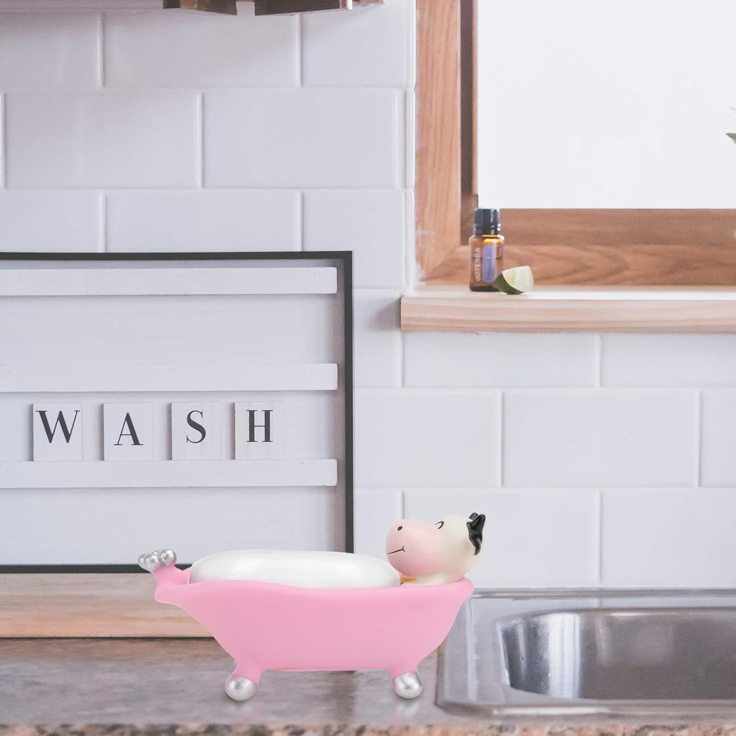Kids Cartoon Soap Holder Bath Tray for Bathroom Counter