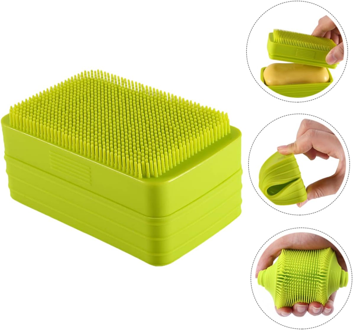 Large Bar Soap Container with Silicone Exfoliating Brush