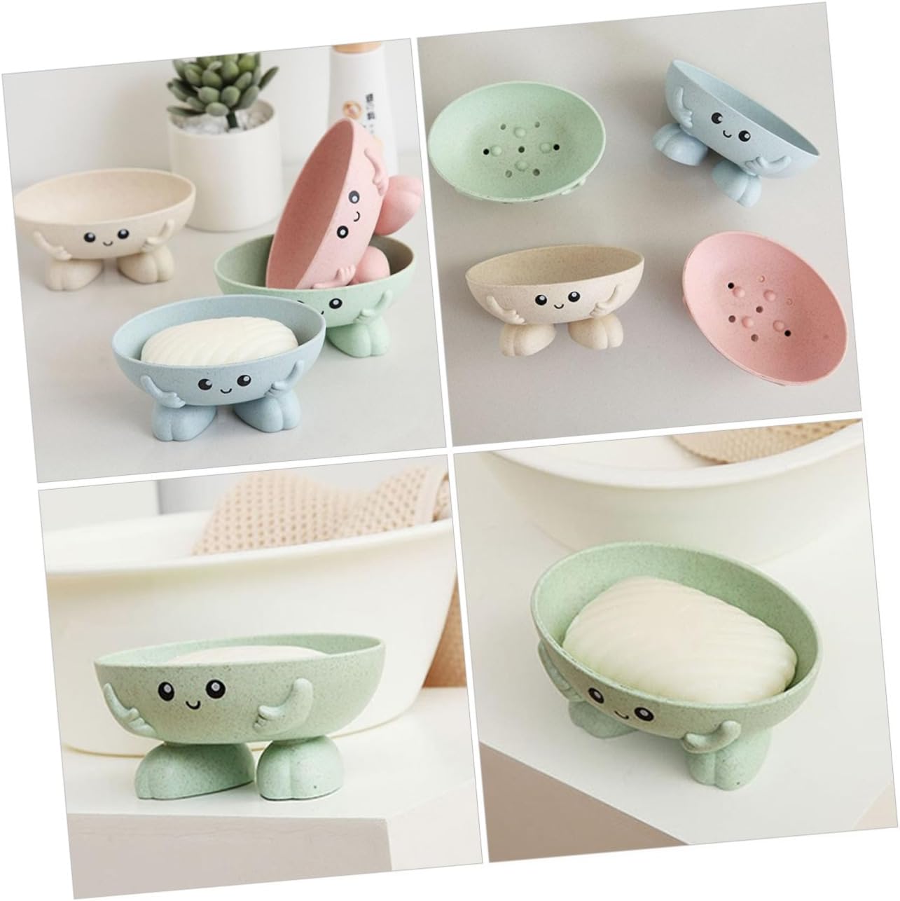 2pcs Cartoon Soap Holder Bathroom Kitchen Decor