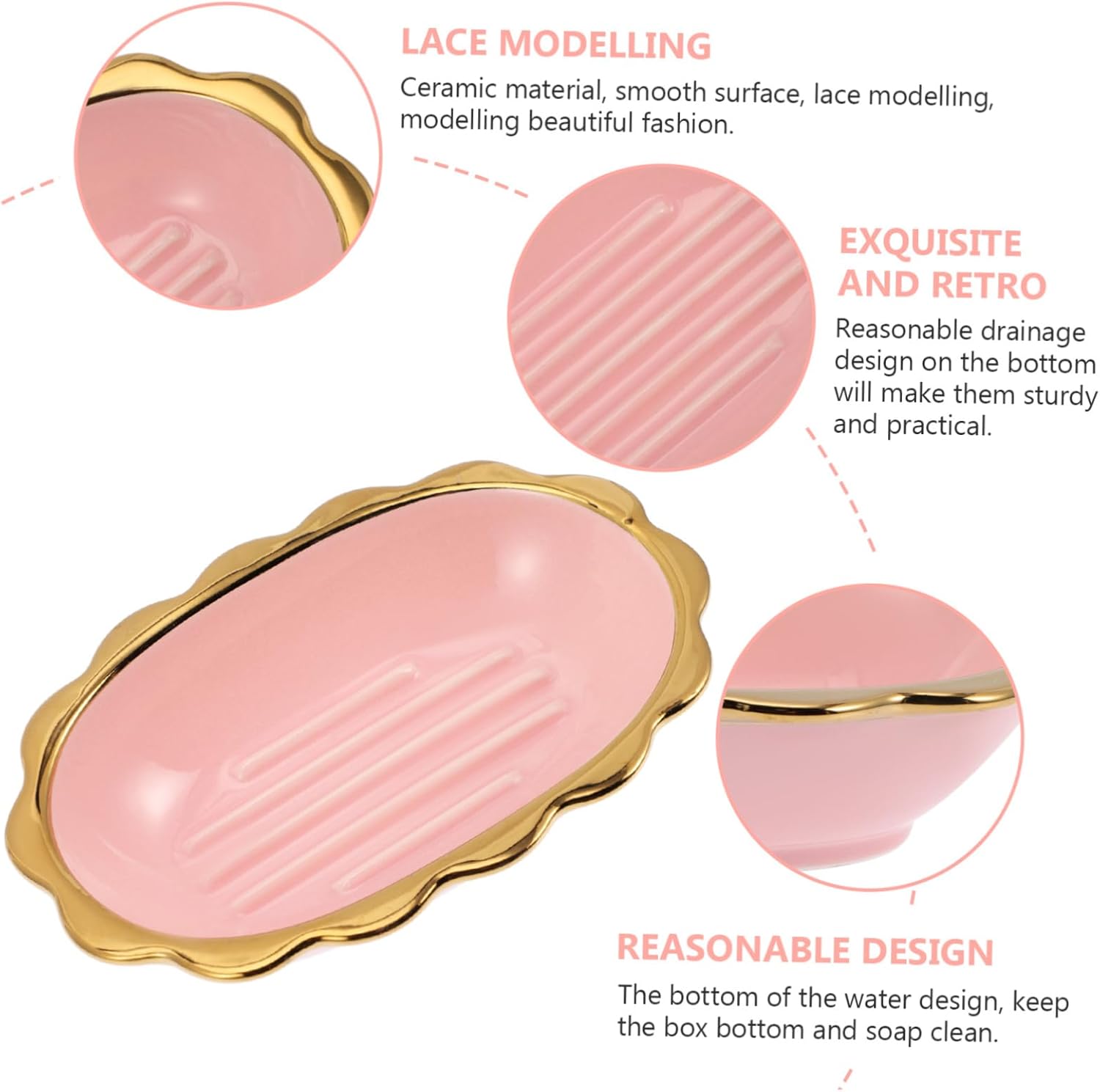 Garneck Ceramic Soap Dish compact multi-compartment stylish for home travel