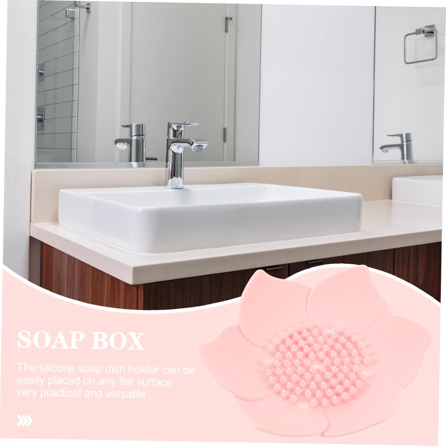 Bathroom Soap Dish Holder with Drainage and Flower Design