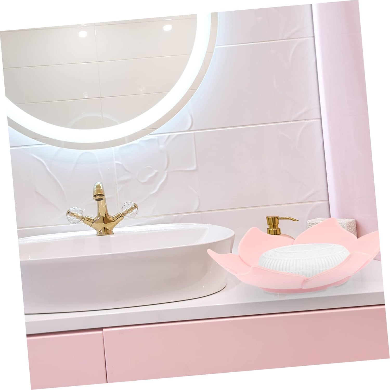 Alipis Flower Shape Soap Dish Silicone Holder