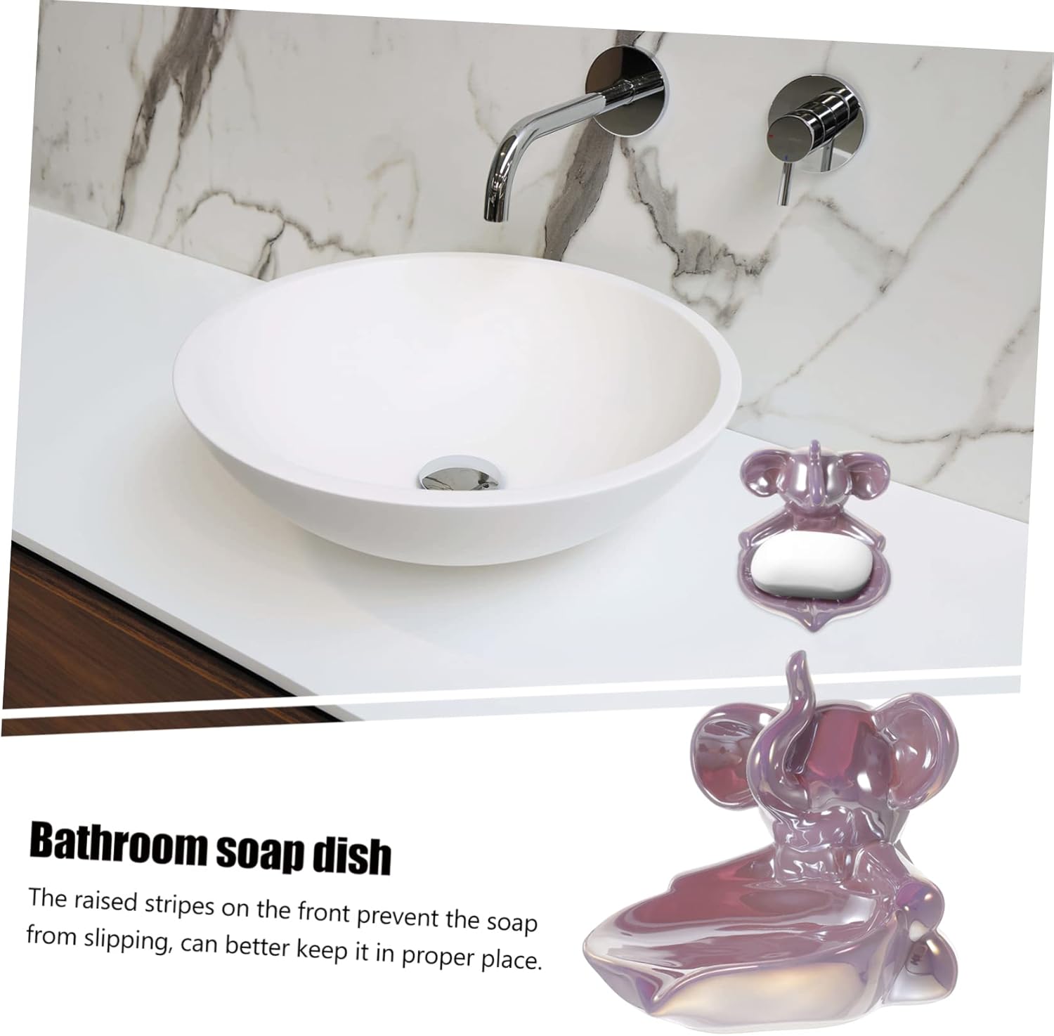 ABOOFAN Cute Elephant Ceramic Soap Dish