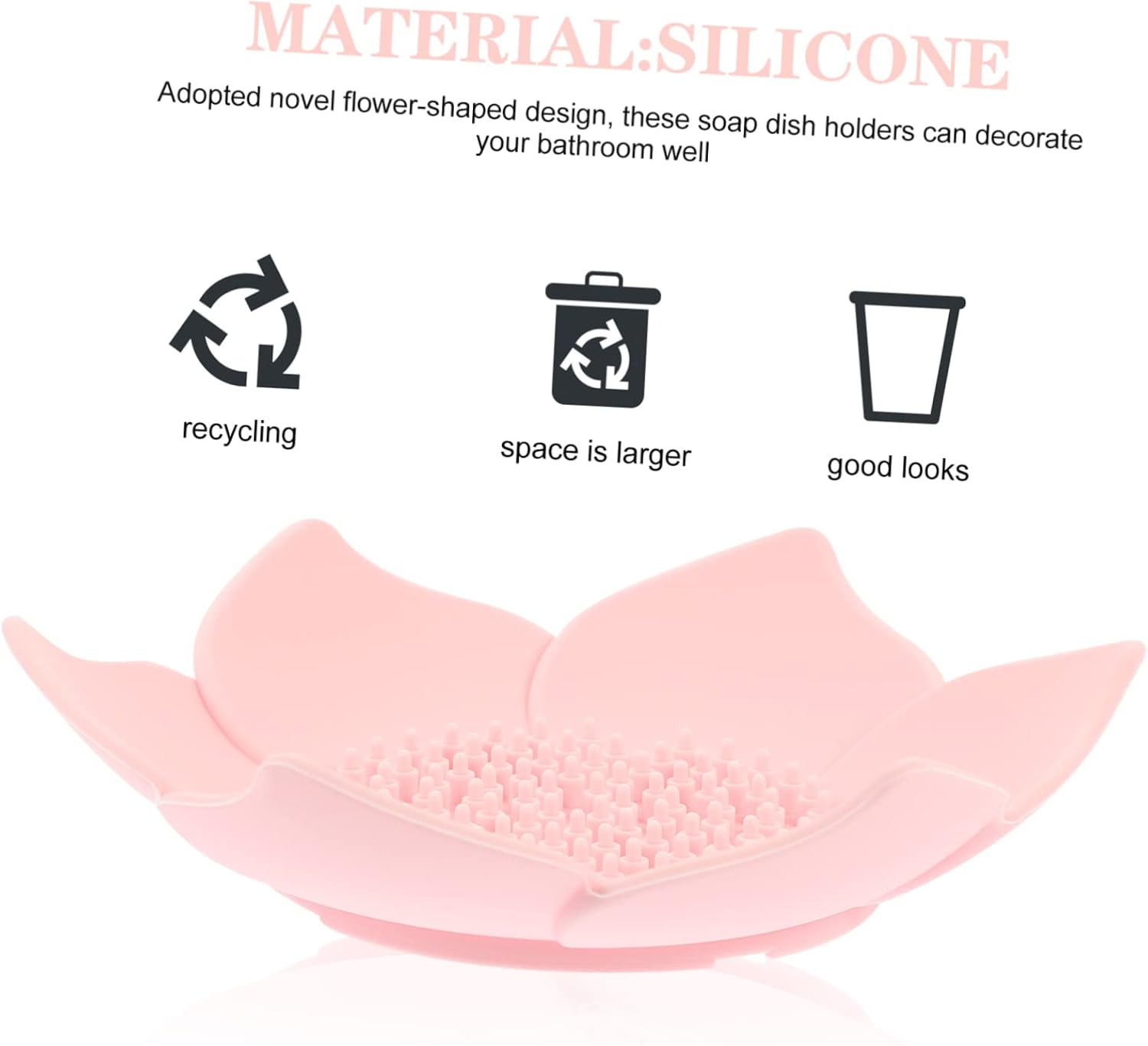 Floral Soap Dish - Self-Draining Bathroom Organizer
