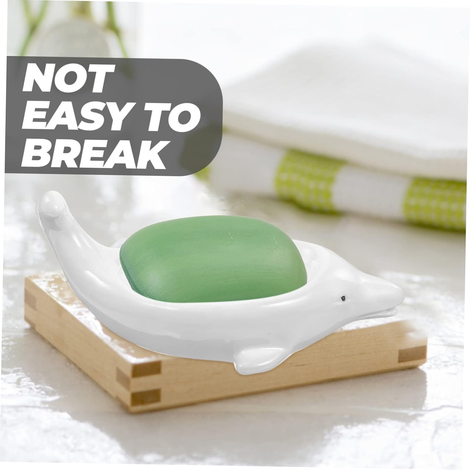 Ceramic Dolphin Soap Holder for Bathroom and Kitchen