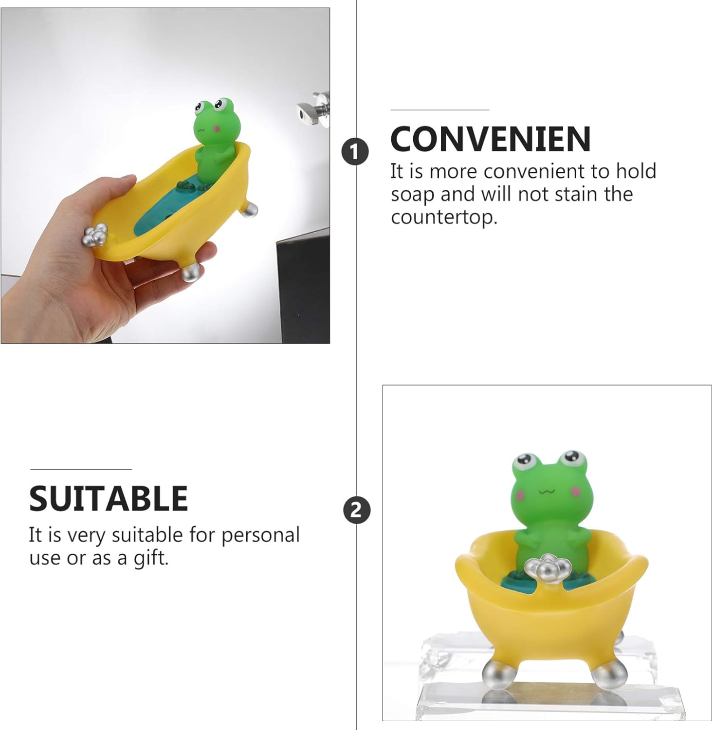 Hemoton Reusable Frog- friendly Soap Holder for Kids Adults Durable Safe