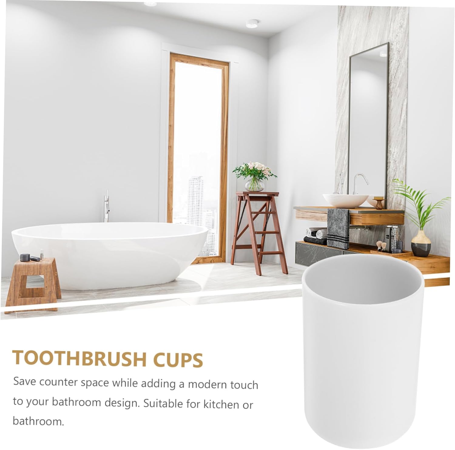 2-Piece Reusable Bathroom Tumbler Toothbrush Cups Pure Safe and Convenient