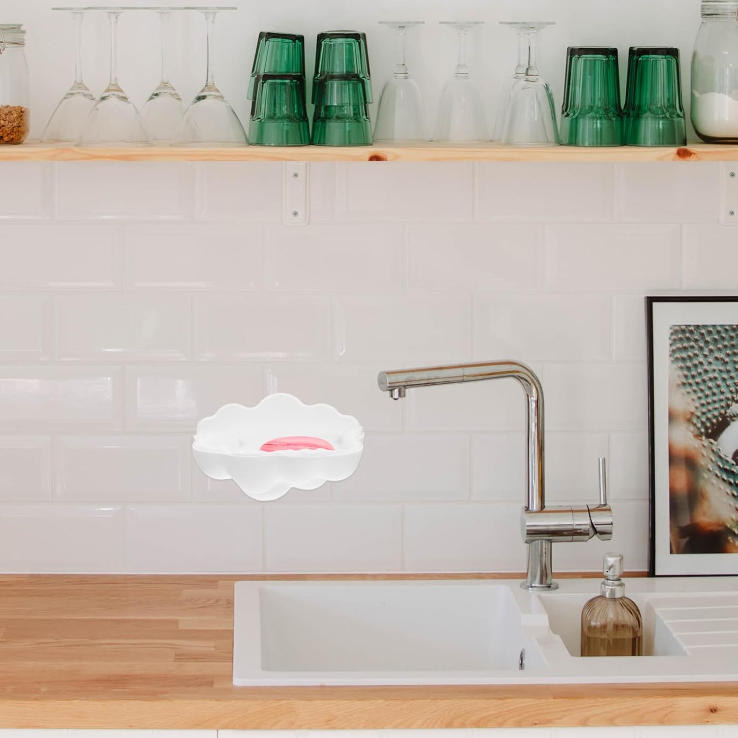 FOMIYES Wall-Mounted Durable White Soap Holder