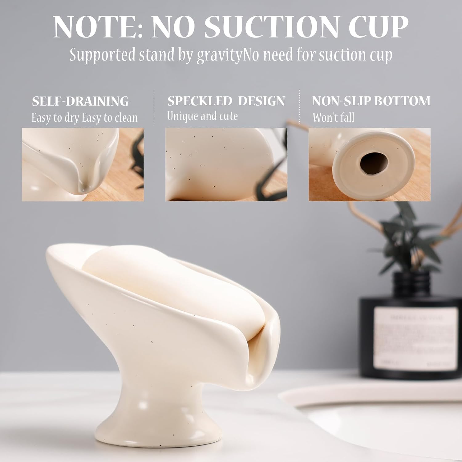 ANSS HOME Soap Dish Self-Draining Bar Soap Holder for Bathroom Sink