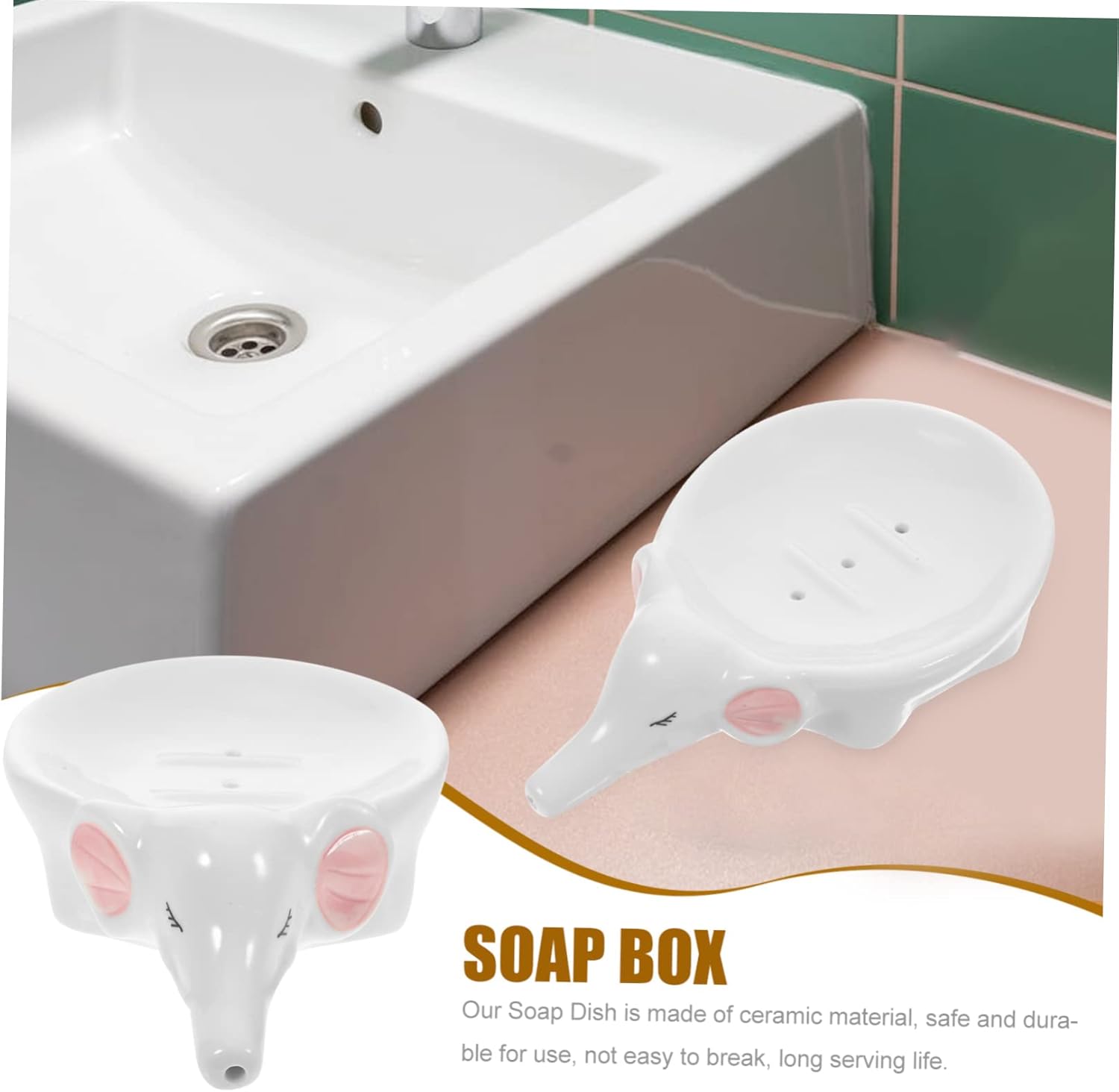 Elephant-Cutie Ceramic Soap Holder for the Bathroom