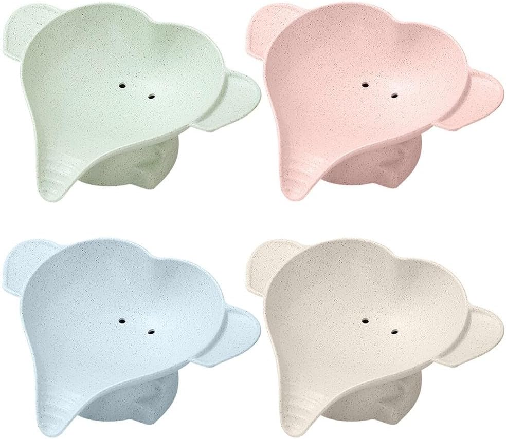 Pink Elephant Soap Dish Waterproof Drain Rack