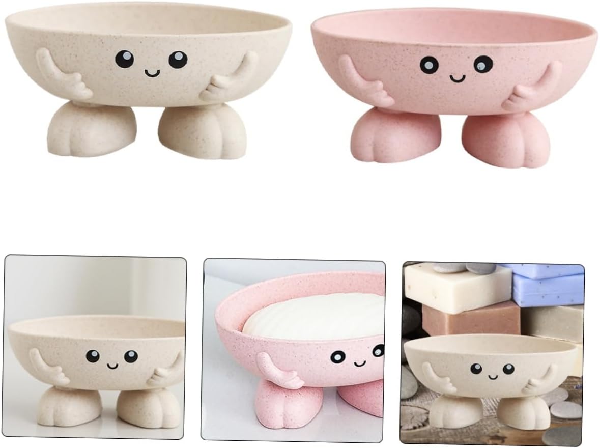 Cute Cartoon Soap Holder Set for Bathroom Kitchen
