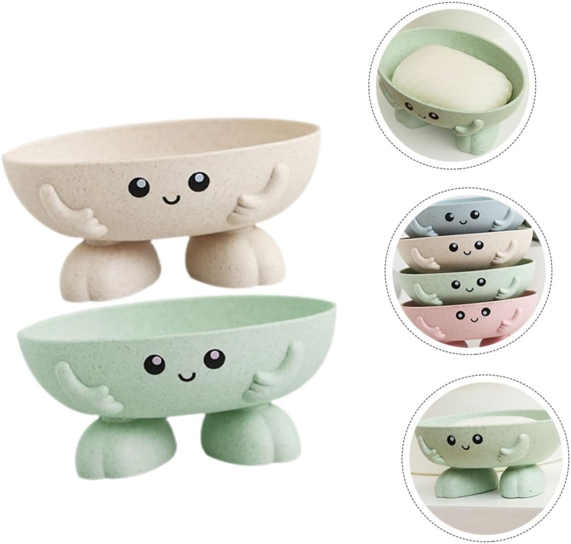 Elegant 2-Pack Compact Design for Bathroom Kitchen Soap Dishes