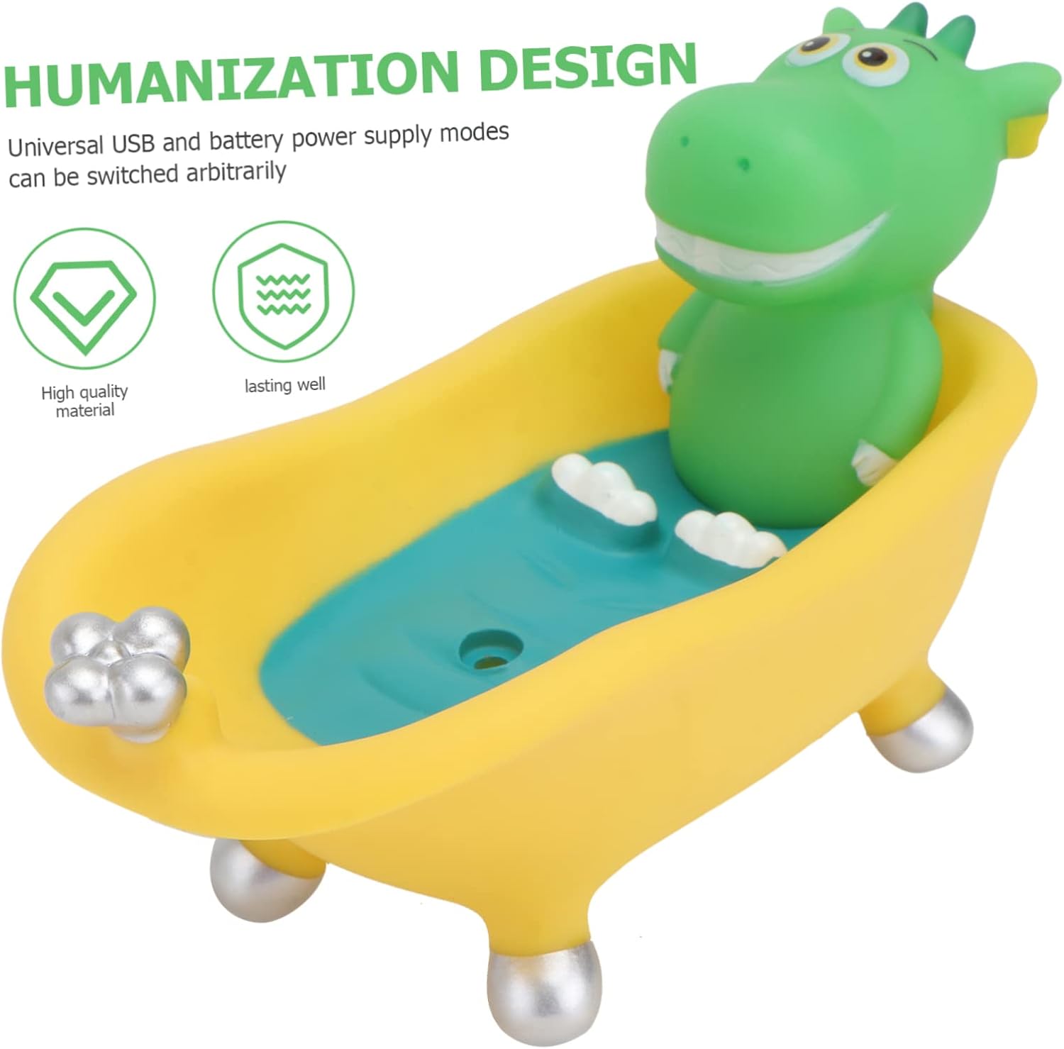 IMIKEYA Cartoon Dinosaur Soap Dish Holder - Cute Bathroom Soap Tray with Drain